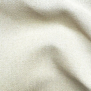 Närbild av beige utomhustyg i 100 % polyakryl (PAN) som visar tygets struktur och mjuka väv.