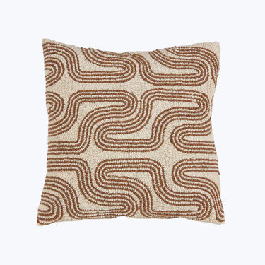River brunt kuddfodral 50 × 50 cm med ögletuftat geometriskt mönster på naturvit botten