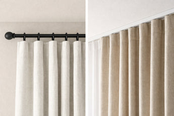 Jämförelse mellan gardinstång och takskena med strukturerade gardiner